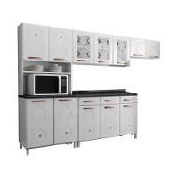 Cozinha Completa Modulada De Aço 4 Peças Com Vidros E Balcão Multimóveis Cr20353 Branco - 2