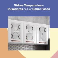 Cozinha Completa Modulada De Aço 4 Peças Com Vidros E Balcão Multimóveis Cr20353 Branco - 6