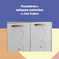 Cozinha Completa Modulada De Aço 4 Peças Com Vidros E Balcão Multimóveis Cr20353 Branco - 7