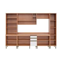 Cozinha Completa Modulada 6 Peças Com Balcão Para Cooktop Multimóveis Cr20410 Freijó-branco