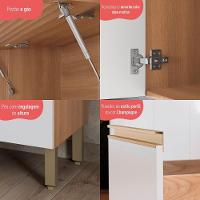 Cozinha Completa Modulada 6 Peças Com Balcão Para Cooktop Multimóveis Cr20410 Freijó-branco - 8