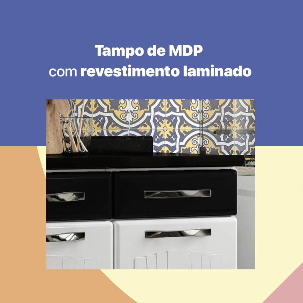 Cozinha Completa Modulada De Aço 4 Peças Com Vidros E Balcão Multimóveis Cr20356 Branco-preto - 5