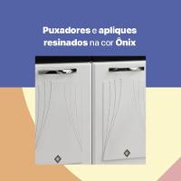 Cozinha Completa Modulada De Aço 4 Peças Com Vidros E Balcão Multimóveis Cr20356 Branco-preto - 6