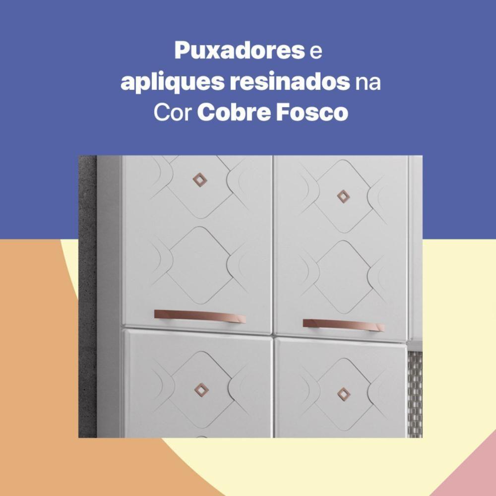 Cozinha Completa Modulada De Aço 4 Peças Com Vidros E Gabinete Pia Multimóveis Cr20352 Branco - 5