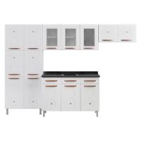 Cozinha Completa Modulada De Aço 4 Peças Com Vidros E Gabinete Pia Multimóveis Cr20352 Branco - 2