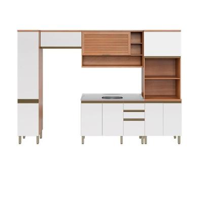 Cozinha Completa Modulada Cr20407 em MDP 310cm Branco Multimóveis