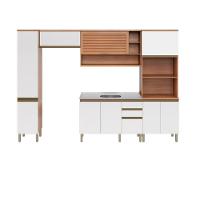 Cozinha Completa Modulada 5 Peças Com Torre Quente E Gabinete Pia Multimóveis Cr20407 Freijó-branco - 1