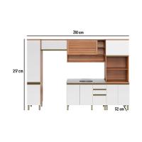 Cozinha Completa Modulada 5 Peças Com Torre Quente E Gabinete Pia Multimóveis Cr20407 Freijó-branco - 3