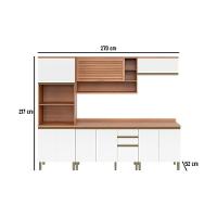 Cozinha Completa Modulada 5 Peças Com Torre Quente E Balcão Multimóveis Cr20404 Freijó-branco - 3