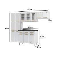 Cozinha Completa Modulada Aço 4 Peças Com Balcão Com Tampo Multimóveis Cr20370 Branco - 3