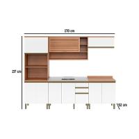 Cozinha Completa Modulada 5 Peças Com Torre Quente E Gabinete Pia Multimóveis Cr20405 Freijó-branco - 3