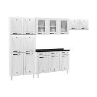 Cozinha Completa Modulada De Aço 4 Peças Com Vidros E Balcão Multimóveis Cr20356 Branco - 2