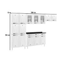 Cozinha Completa Modulada De Aço 4 Peças Com Vidros E Balcão Multimóveis Cr20356 Branco - 3