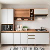 Cozinha Completa Modulada 5 Peças Com Balcão Para Cooktop Multimóveis Cr20402 Freijó-branco - 1