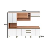 Cozinha Completa Modulada 5 Peças Com Balcão Para Cooktop Multimóveis Cr20402 Freijó-branco - 3