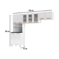 Cozinha Compacta Aço 3 Peças Com Armário Para Forno-micro-ondas Multimóveis Cr20367 Branco - 2