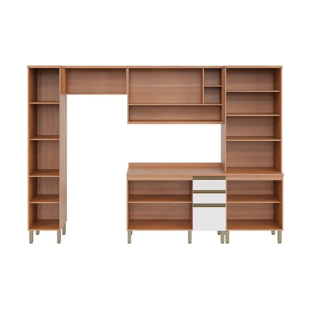 Cozinha Completa Modulada 5 Peças Com Balcão Multimóveis Cr20408 Freijó-branco - 4