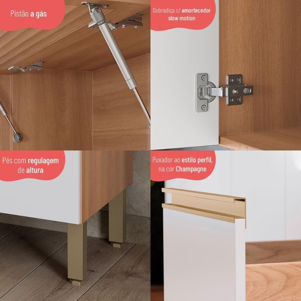 Cozinha Completa Modulada 5 Peças Com Balcão Multimóveis Cr20408 Freijó-branco - 8