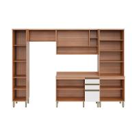 Cozinha Completa Modulada 5 Peças Com Balcão Multimóveis Cr20408 Freijó-branco