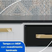 Cozinha Completa De Aço 4 Peças Armário Para Forno-micro E Balcão Multimóveis Cr20371 Branco-preto - 6