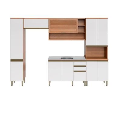 Cozinha Completa Modulada 5 Peças CR20409 6 Portas 1 Gaveta MDF 310cm Branco