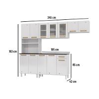 Cozinha Completa De Aço 4 Peças Armário Para Forno-micro E Balcão Multimóveis Cr20371 Branco - 3