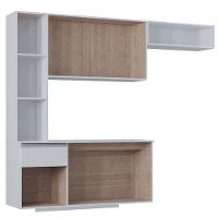 Cozinha Suspensa Com Balcão Mel 163 Cm Branco- Poquema