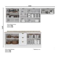 Cozinha Modulada Nova York 6 Peças Branco Hp Com Tampo Calcare - Henn - 2