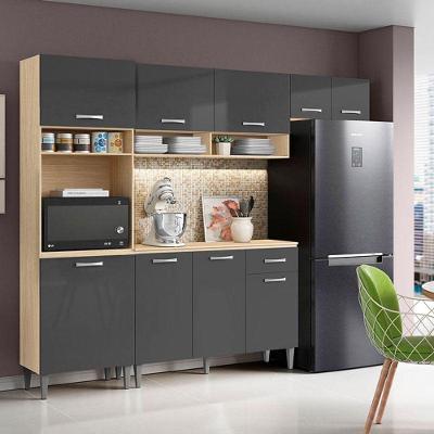 Kit Cozinha Aurora Com Balcão Atenas Avena Grafite - Aramóveis
