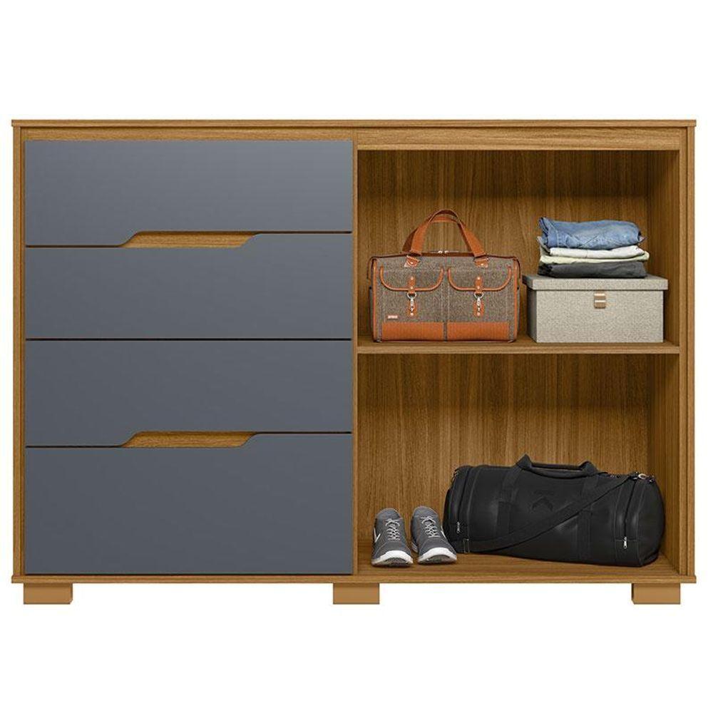 Cômoda Ambiente Texas Freijó Cinza - Moval - 3