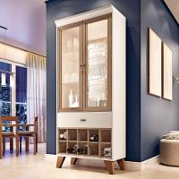 Cristaleira ópera Off White Castanho - Hb Móveis - 5