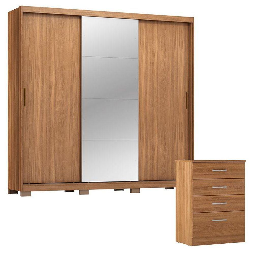 Cômoda Astral E Guarda Roupa Casal Dalila 32211pe Amendola Off White Flex Com Pés - Demóbile - 1