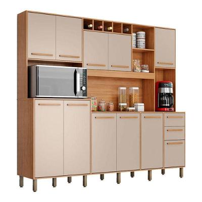 Kit Cozinha Compacta Petra 11 Portas 2 Gavetas MDF Cinamomo Off White
