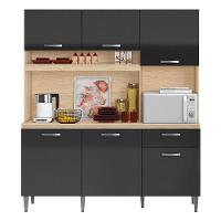 Kit Cozinha Compacta Siena 2000446 Avena Grafite - Aramóveis - 1