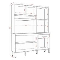 Kit Cozinha Compacta Siena 2000446 Avena Grafite - Aramóveis - 3