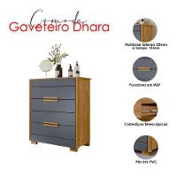 Cômoda Gaveteiro Ambiente Dhara Freijó Cinza - Moval - 3