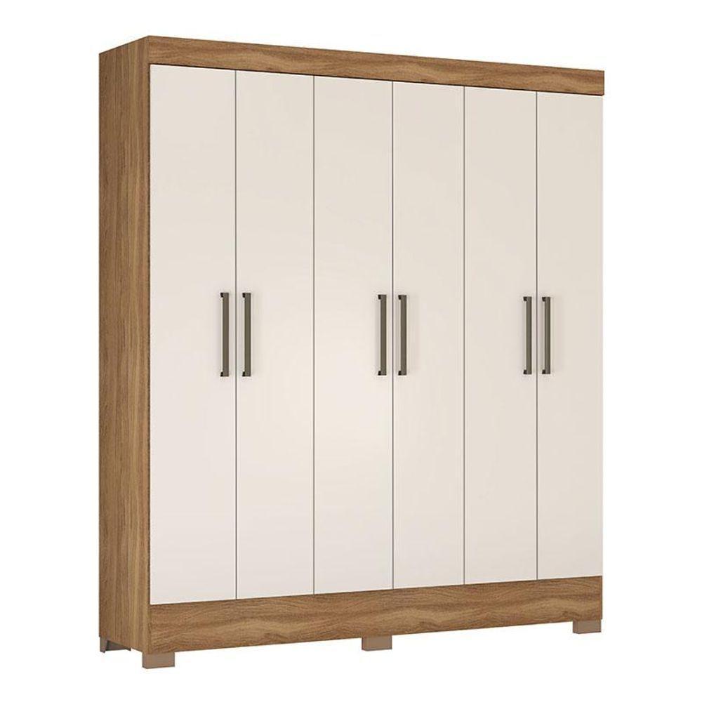 Cômoda Flora E Guarda Roupa Casal Verso Amêndola Off White - Demóbile - 4