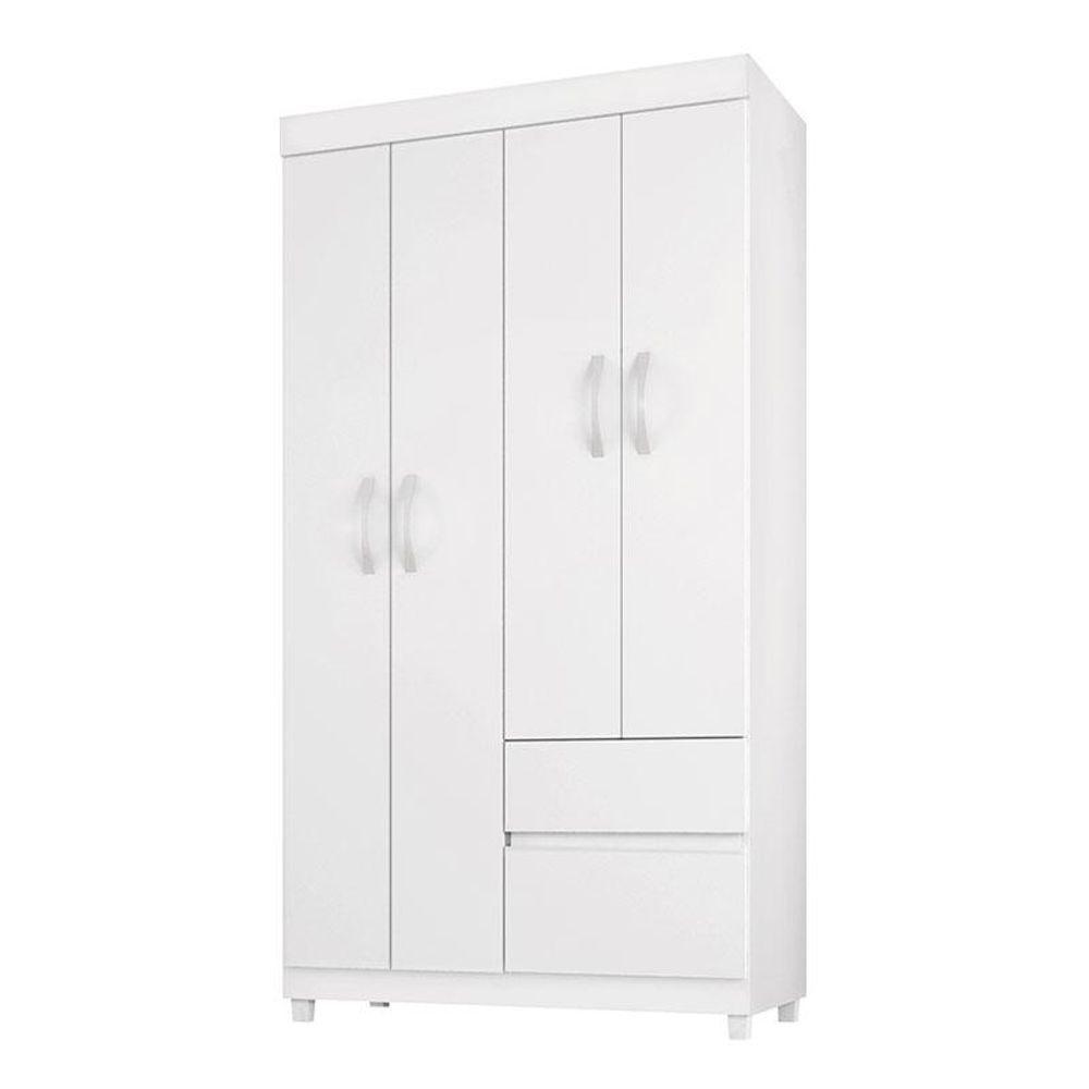 Cômoda Flora E Guarda Roupa Solteiro Lótus Branco Flex - Demóbile - 4
