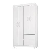 Cômoda Flora E Guarda Roupa Solteiro Lótus Branco Flex - Demóbile