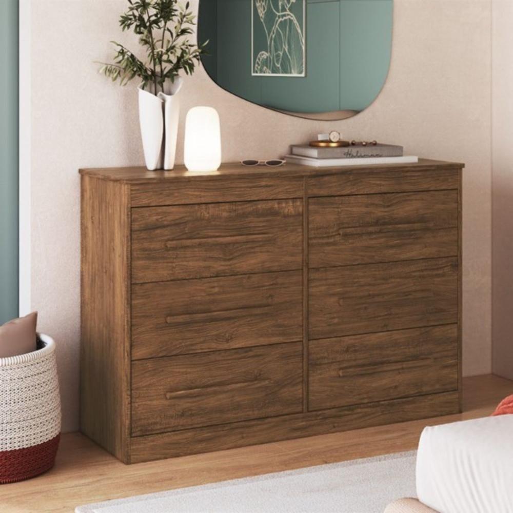 Cômoda Com 6 Gavetas 121cm Multimóveis Cr35263 Castanho - 2