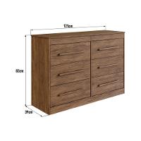 Cômoda Com 6 Gavetas 121cm Multimóveis Cr35263 Castanho - 4