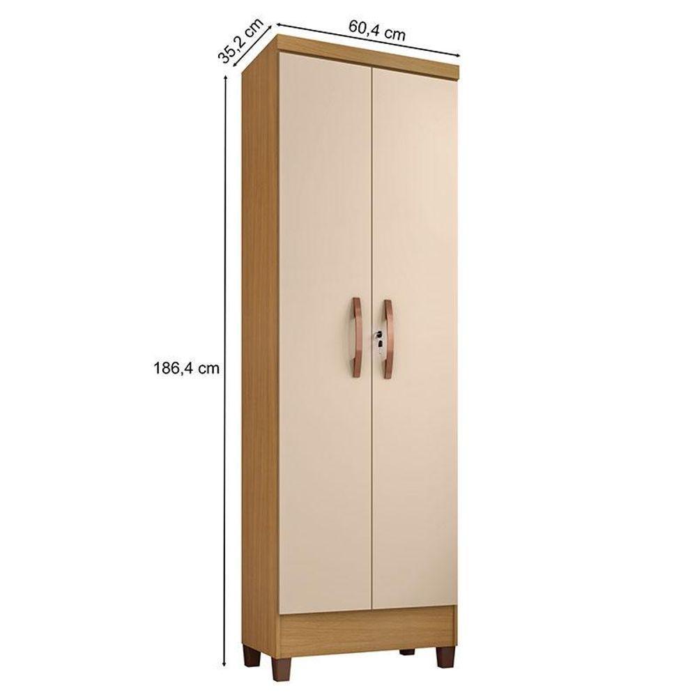 Cômoda Cannes 5 Gavetas E Armário Multiuso Egito Carvalho Americano Off White - Incorplac - 5