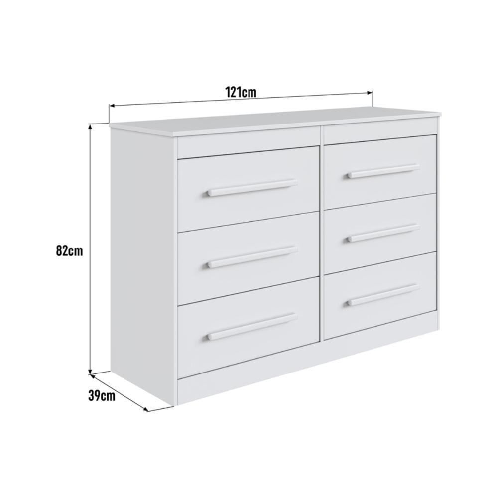 Cômoda Com 6 Gavetas 121cm Multimóveis Cr35263 Branco - 4