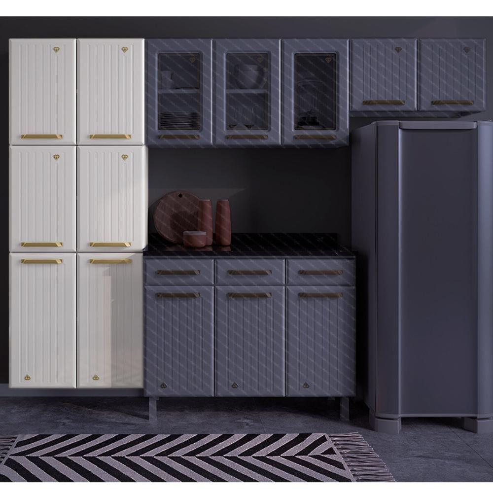 Paneleiro Duplo Para Cozinha De Aço Com 6 Portas 70cm Multimóveis Cr20363 Branco - 6