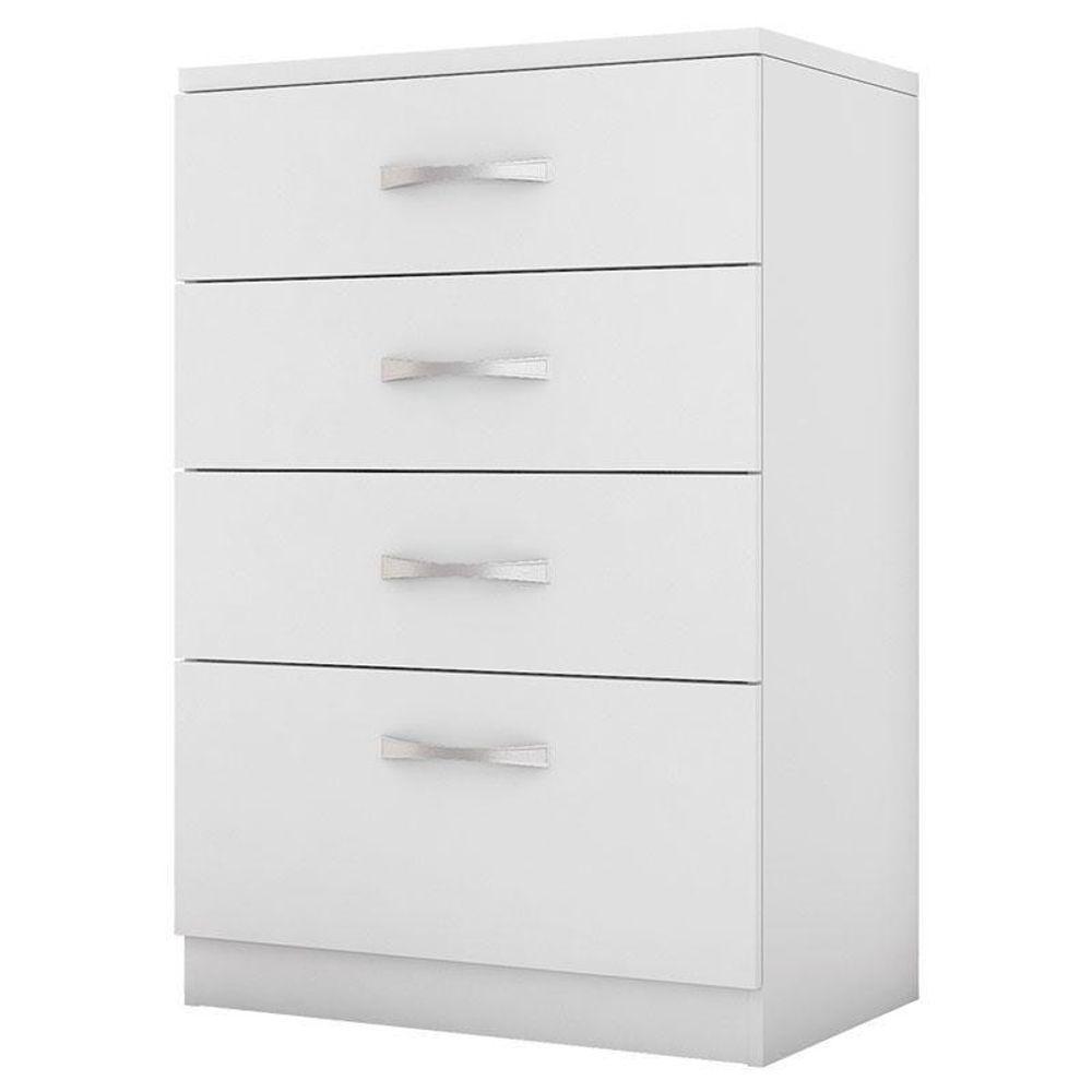 Cômoda Astral E Guarda Roupa Solteiro Lótus Branco Flex - Demóbile - 2