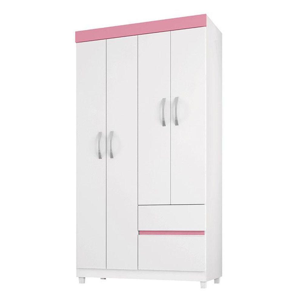 Cômoda Montevidéu E Guarda Roupa Solteiro Lótus Branco Flex - Demóbile - 6