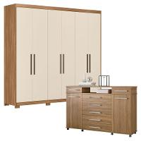 Cômoda London E Guarda Roupa Casal Venice 62780pe Amendola Touch Off White Com Pés - Demóbile - 1