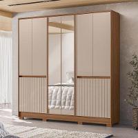 Guarda Roupa Casal Alasca 10 Portas Carvalho Fendi Com Espelho - Moval - 5