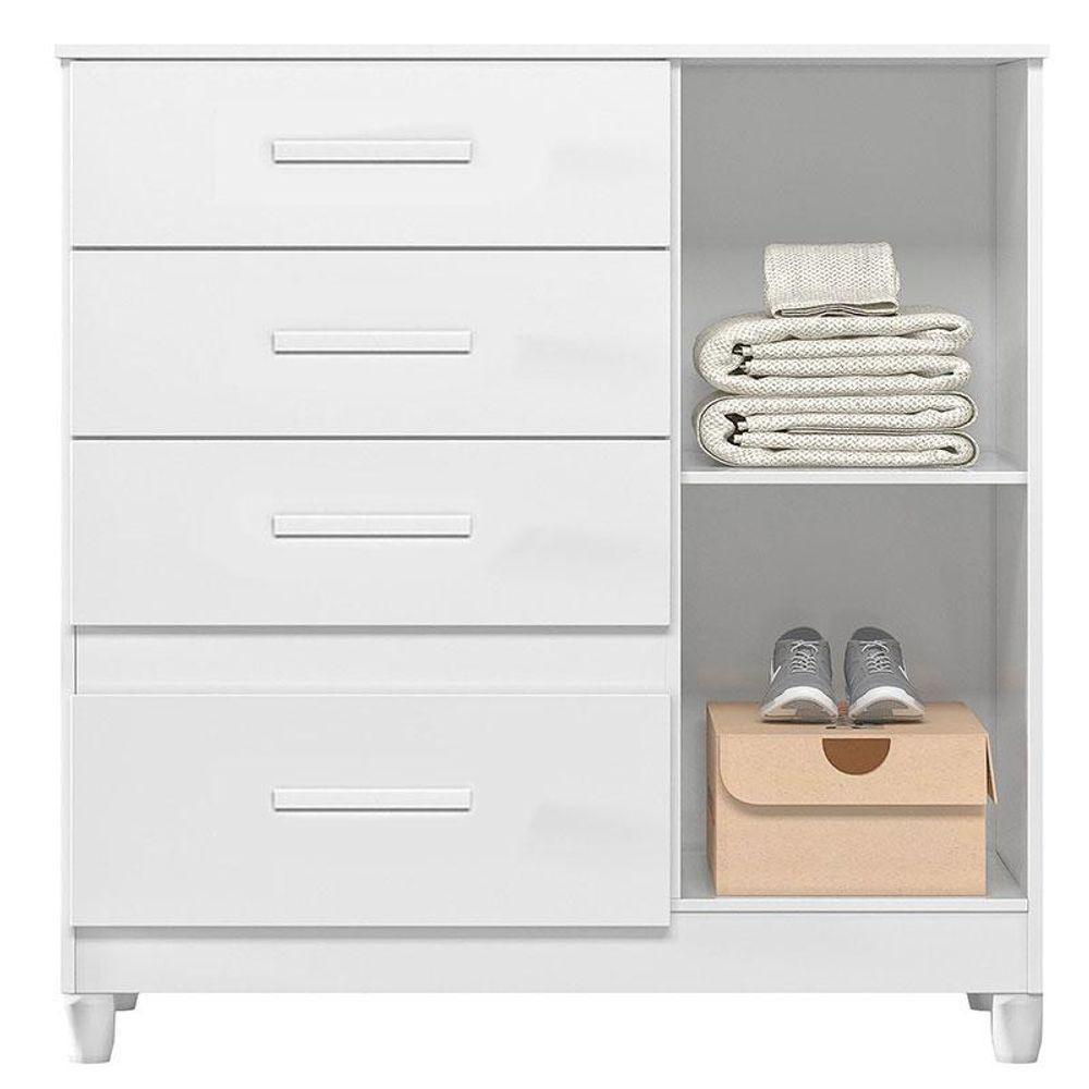 Cômoda Sapateira Infantil Vênus Branco Flex Com Pés - Moval - 3