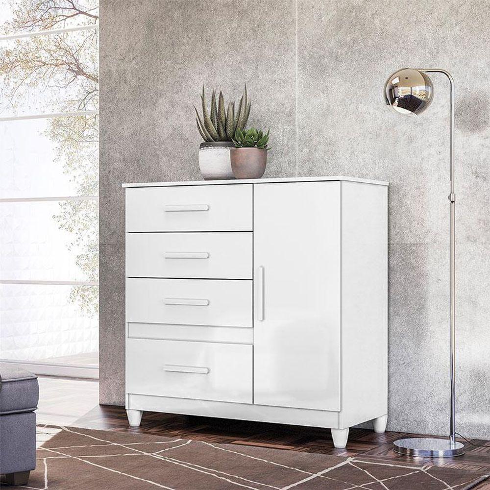 Cômoda Sapateira Infantil Vênus Branco Flex Com Pés - Moval - 6